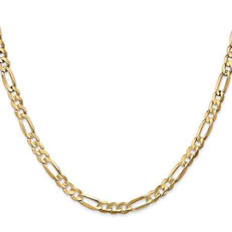 10K Yellow Gold 4.5 mm Figaro Chain Necklace, Polished