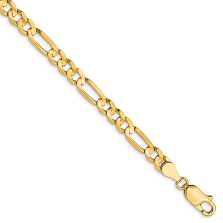 10K Yellow Gold 4.5 mm Figaro Chain Bracelet, Polished