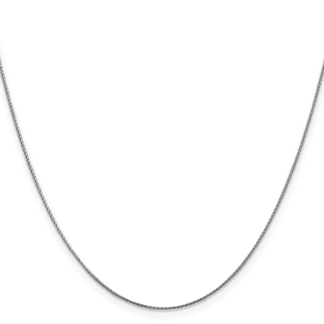 10K White Gold 0.65 mm Polished Chain Necklace, Solid