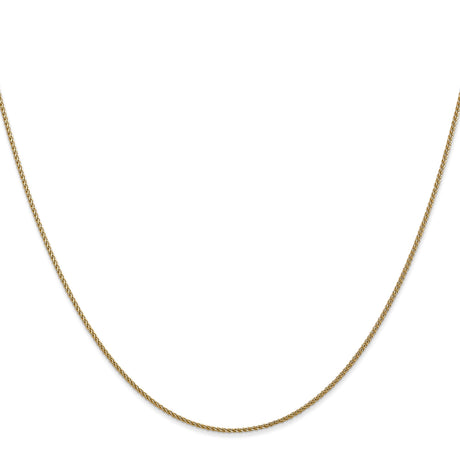 10K Yellow Gold 1 mm Polished Chain Necklace, Solid