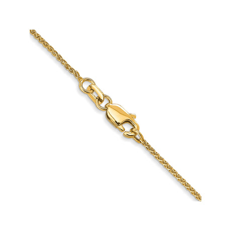 10K Yellow Gold 1 mm Polished Chain Necklace, Solid alternate angle