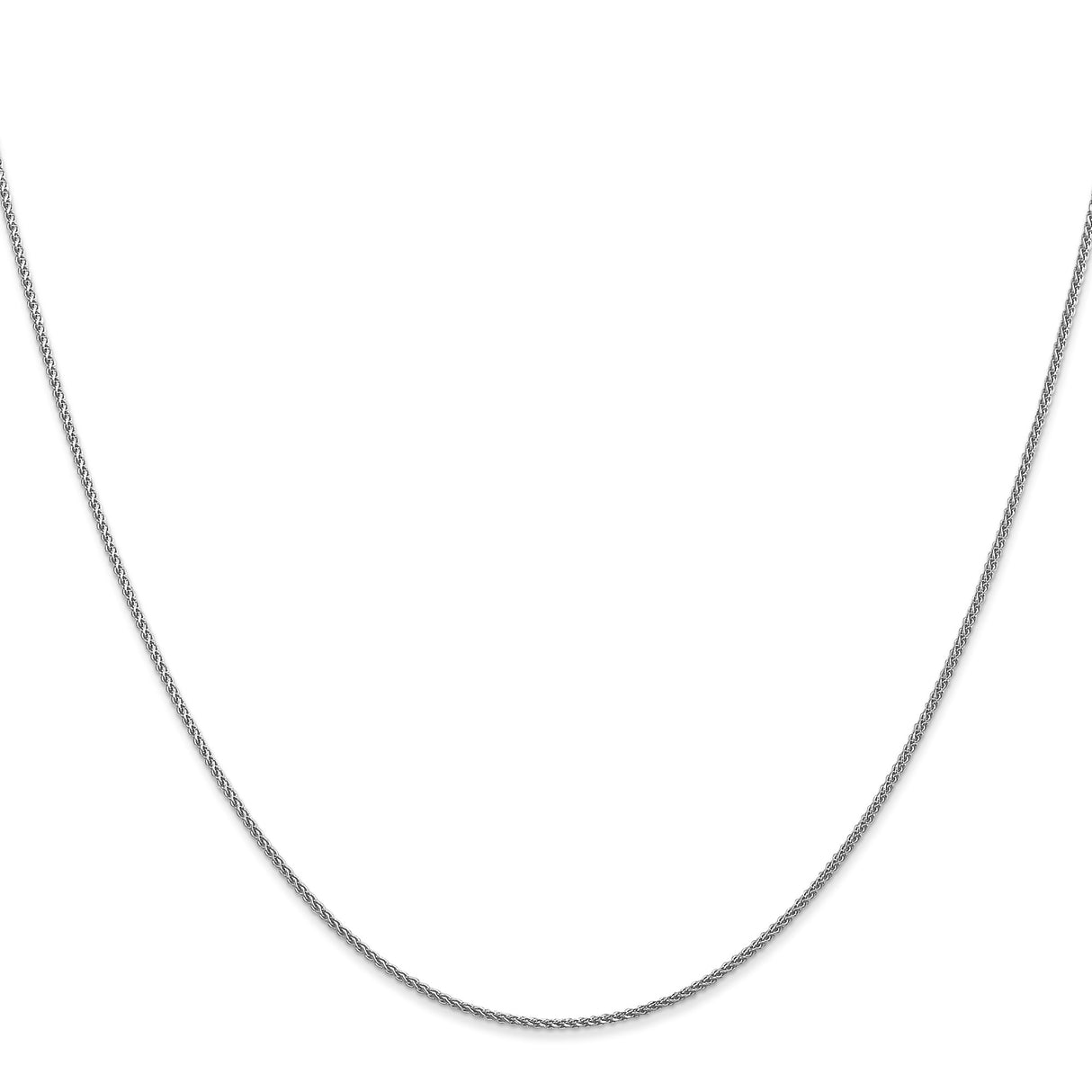 10K White Gold 1 mm Polished Chain Necklace, Solid
