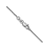 10K White Gold 1 mm Polished Chain Necklace, Solid alternate angle