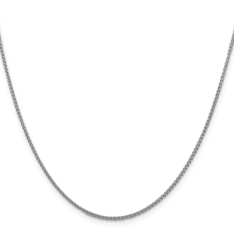 10K White Gold 1.5 mm Polished Chain Necklace, Solid