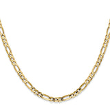 10K Yellow Gold 4 mm Figaro Chain Necklace, Polished