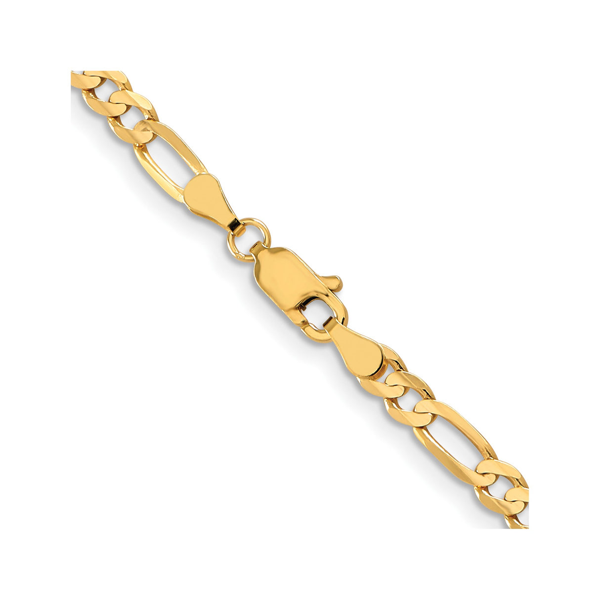 10K Yellow Gold 4 mm Figaro Chain Necklace, Polished alternate angle