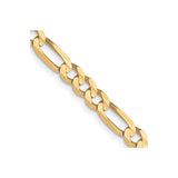 10K Yellow Gold 4 mm Figaro Chain Necklace, Polished detail view