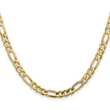 10K Yellow Gold 5.25 mm Figaro Chain Necklace, Polished