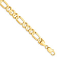 10K Yellow Gold 8.75 mm Figaro Chain Bracelet, Polished shown for scale