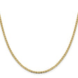10K Yellow Gold 2.4 mm Polished Chain Necklace, Solid