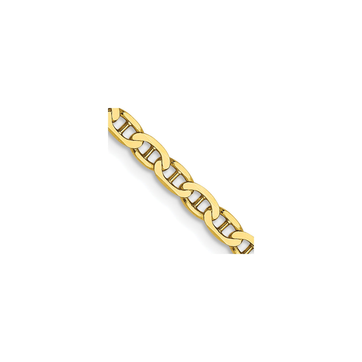 10K Yellow Gold 2.4 mm Polished Chain Necklace, Solid detail view