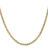 10K Yellow Gold 3 mm Polished Chain Necklace, Solid