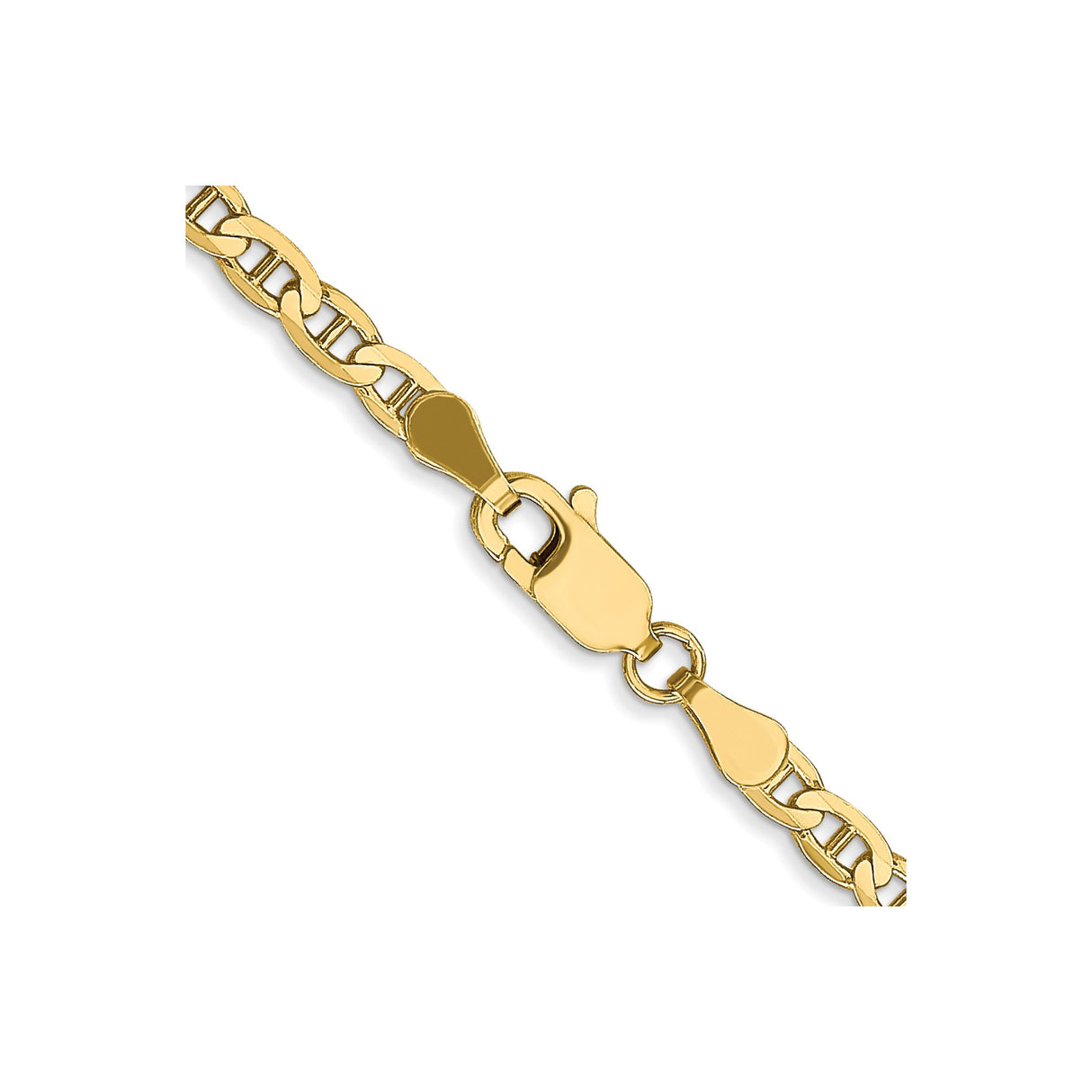 10K Yellow Gold 3 mm Polished Chain Necklace, Solid alternate angle