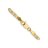 10K Yellow Gold 3 mm Polished Chain Necklace, Solid alternate angle