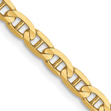 10K Yellow Gold 3 mm Polished Chain Necklace, Solid detail view