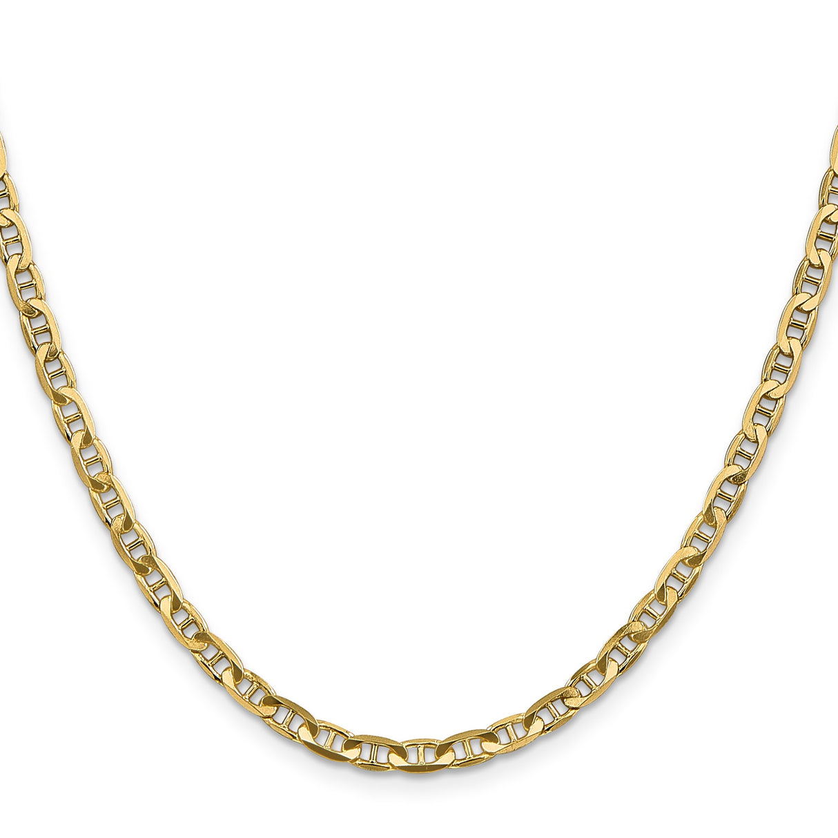 10K Yellow Gold 3.75 mm Polished Chain Necklace, Solid