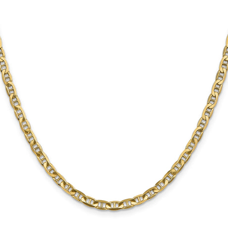 10K Yellow Gold 3.75 mm Polished Chain Necklace, Solid