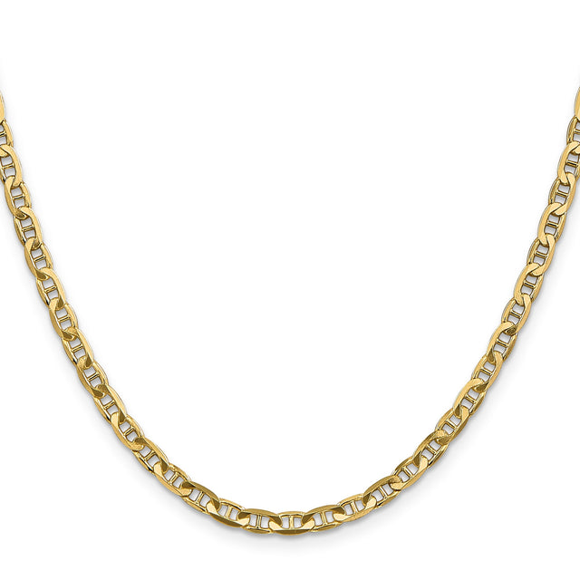 10K Yellow Gold 3.75 mm Polished Chain Necklace, Solid