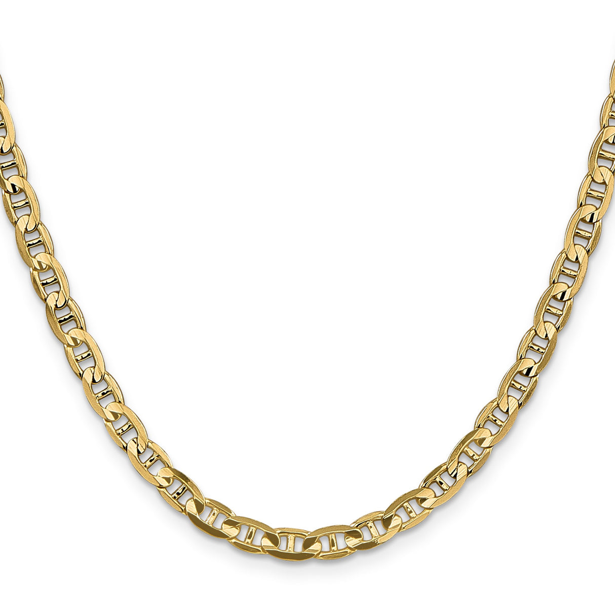 10K Yellow Gold 4.5 mm Polished Chain Necklace, Solid