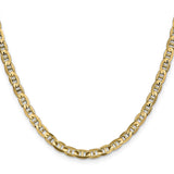 10K Yellow Gold 4.5 mm Polished Chain Necklace, Solid