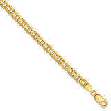 10K Yellow Gold 4.5 mm Polished Chain Bracelet, Solid