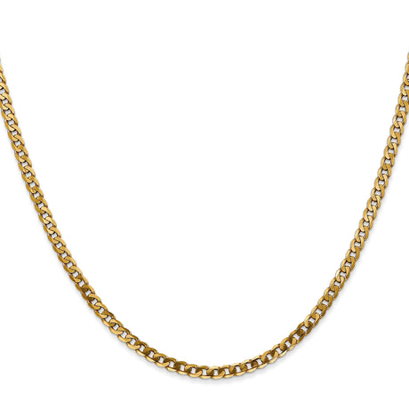 10K Yellow Gold 2.4 mm Curb Chain Necklace, Polished