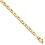 10K Yellow Gold 2.4 mm Curb Chain Bracelet, Polished