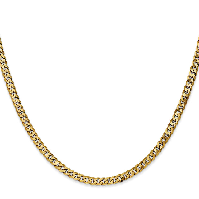 10K Yellow Gold 3.9 mm Curb Chain Necklace, Polished