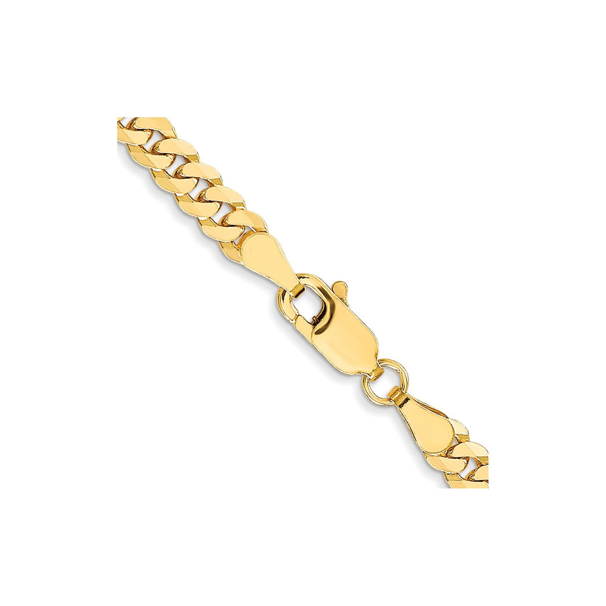 10K Yellow Gold 3.9 mm Curb Chain Necklace, Polished alternate angle