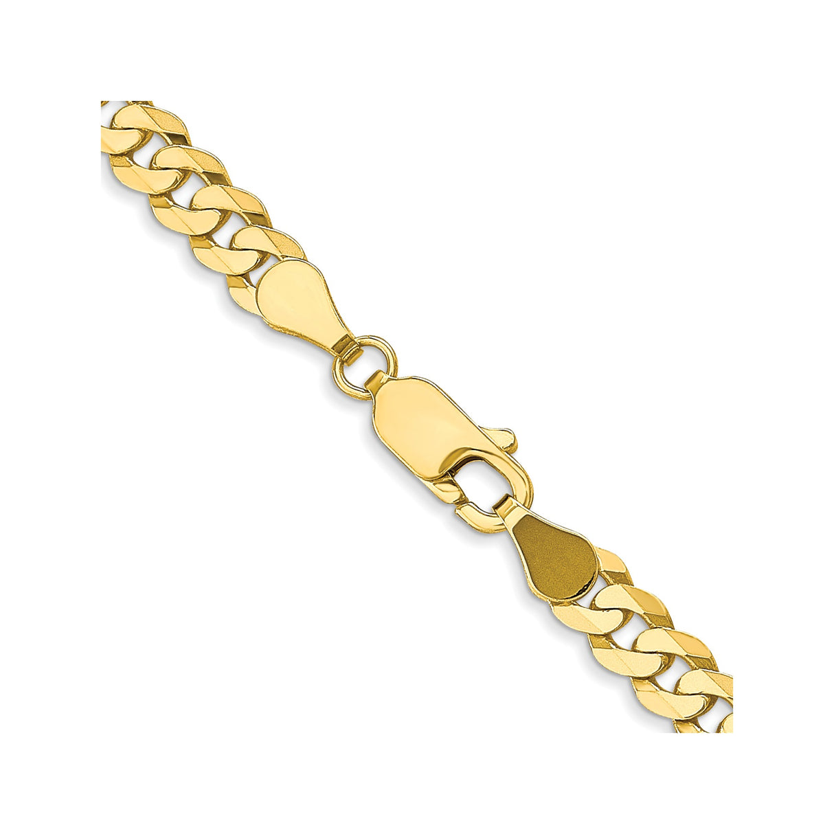 10K Yellow Gold 4.6 mm Curb Chain Necklace, Polished alternate angle