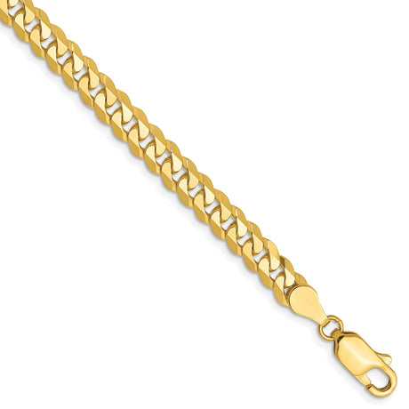 10K Yellow Gold 4.6 mm Curb Chain Bracelet, Polished