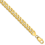 10K Yellow Gold 8 mm Curb Chain Anklet, Polished shown for scale