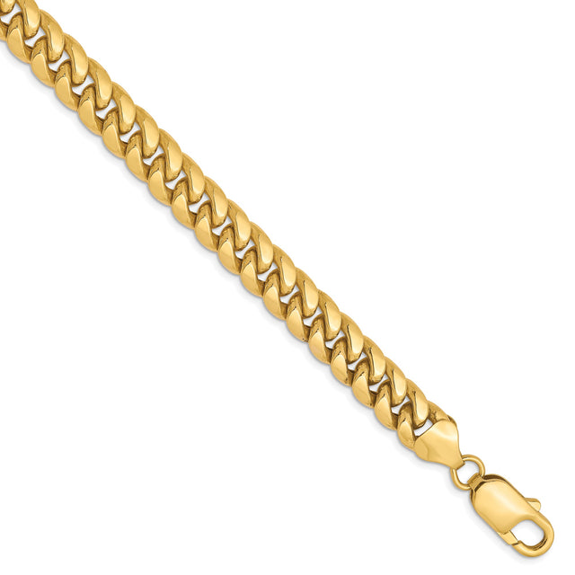 10K Yellow Gold 7.3 mm Polished Chain Bracelet