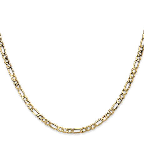 10K Yellow Gold 3.5 mm Figaro Chain Necklace, Polished