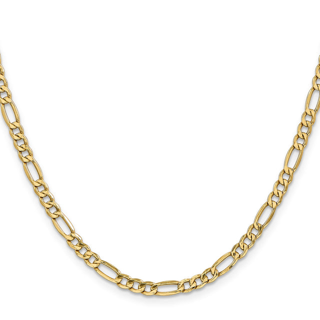 10K Yellow Gold 4.75 mm Figaro Chain Necklace, Polished
