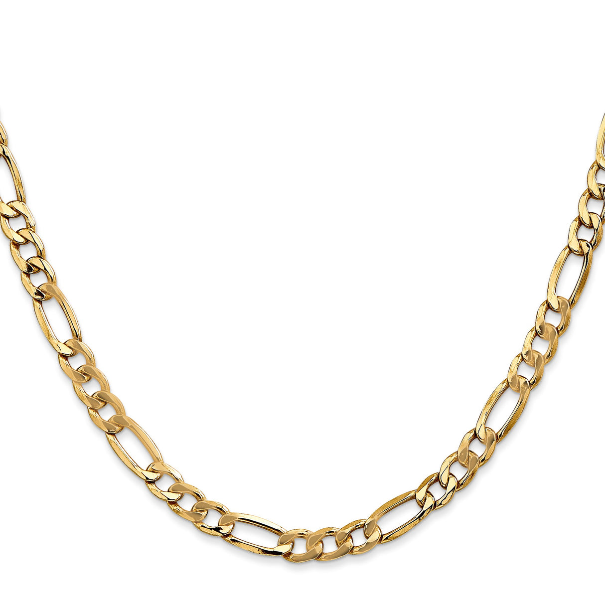 10K Yellow Gold 5.35 mm Figaro Chain Necklace, Polished