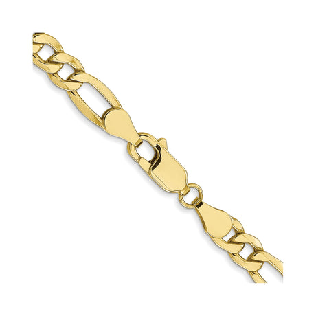 10K Yellow Gold 5.35 mm Figaro Chain Necklace, Polished alternate angle