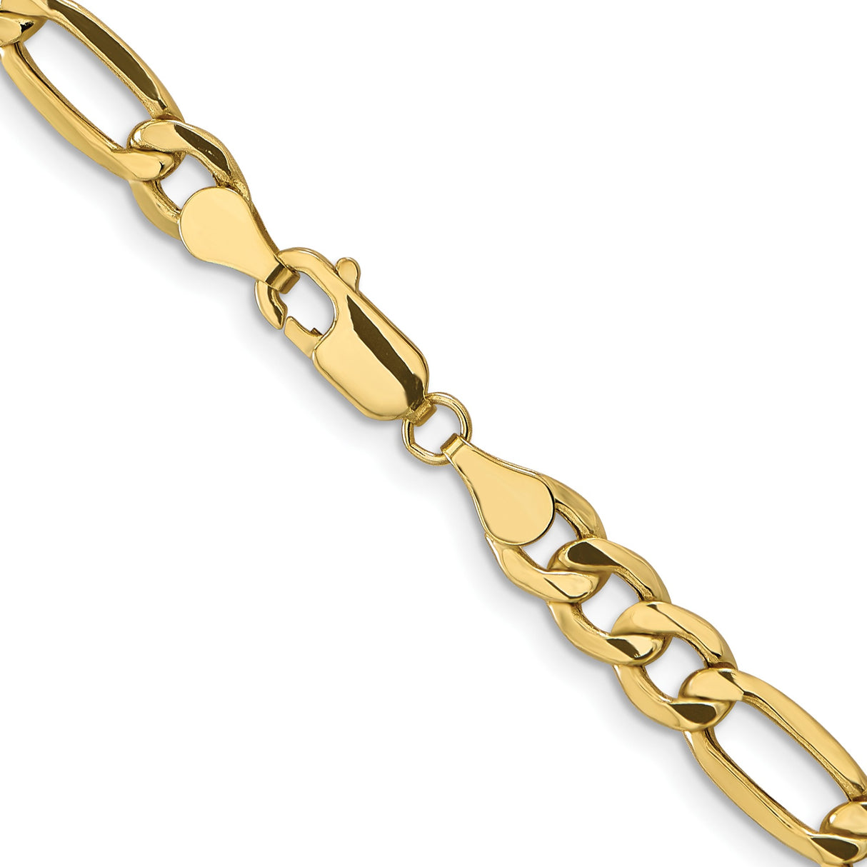 10K Yellow Gold 6.6 mm Figaro Chain Necklace, Polished alternate angle