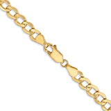 10K Yellow Gold 5.25 mm Curb Chain Necklace, Polished alternate angle