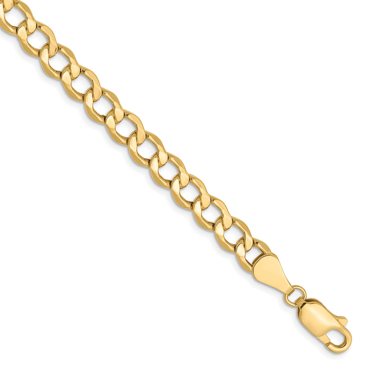 10K Yellow Gold 5.25 mm Curb Chain Bracelet, Polished