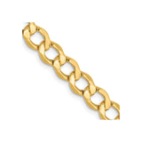 10K Yellow Gold 5.25 mm Curb Chain Necklace, Polished detail view