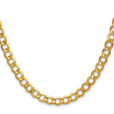10K Yellow Gold 6.5 mm Curb Chain Necklace, Polished