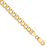 10K Yellow Gold 6.5 mm Curb Chain Bracelet, Polished
