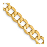 10K Yellow Gold 6.5 mm Curb Chain Necklace, Polished detail view