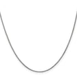 14K White Gold 1 mm Box Chain Necklace, Polished