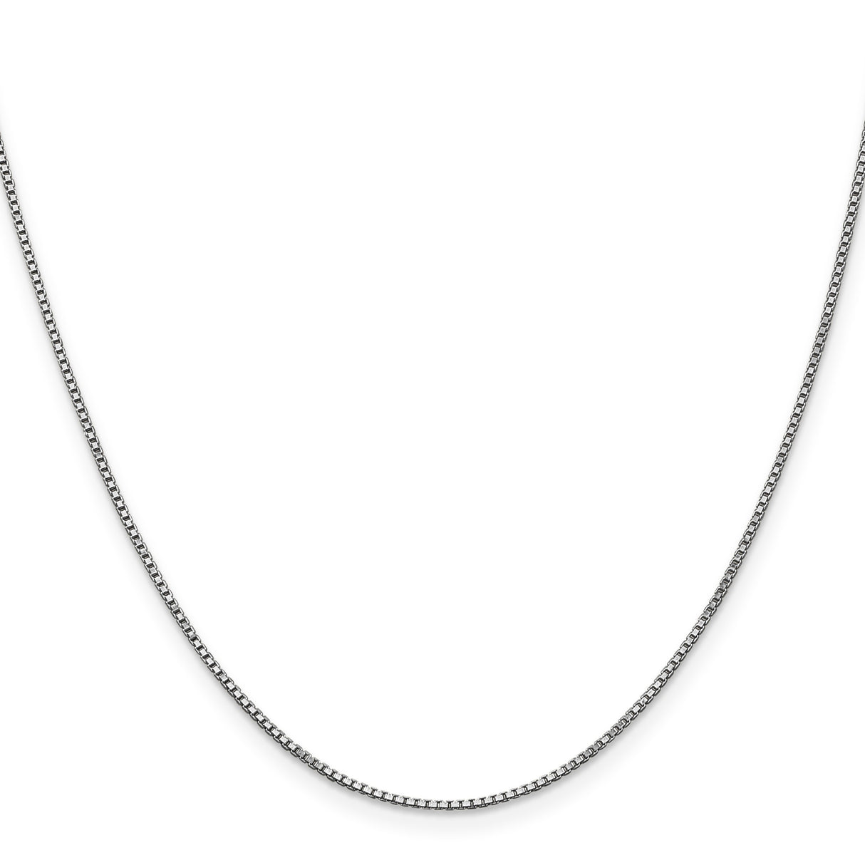 14K White Gold 1 mm Box Chain Necklace, Polished