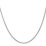 14K White Gold 1 mm Box Chain Necklace, Polished