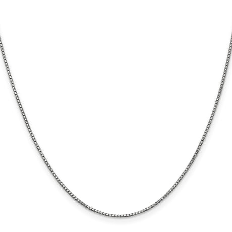 14K White Gold 1 mm Box Chain Necklace, Polished