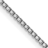 14K White Gold 1 mm Box Chain Necklace, Polished detail view