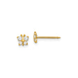 14k Yellow Gold Butterfly Stud Earrings with Round Cut Cubic Zirconia, Nature Inspired Design